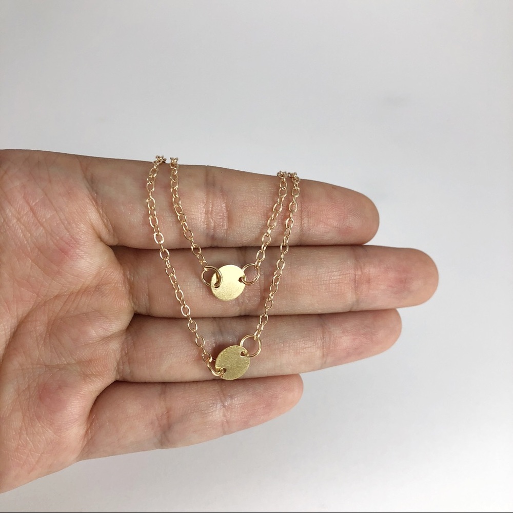 Double Chain Layered Dainty Necklace - Picture 4 of 7